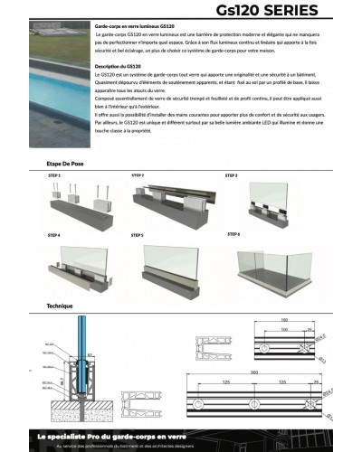 GS120 The inexpensive glass balustrade