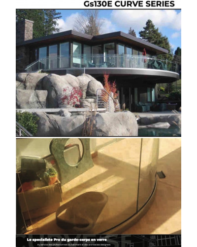 GS130E Das Außengeländer aus gebogenem Glas