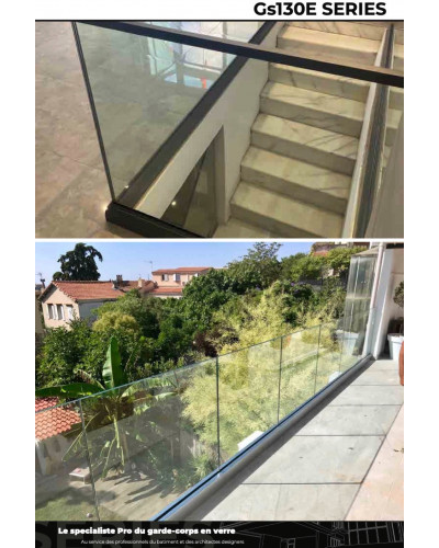 GS130E Das Außengeländer aus gebogenem Glas