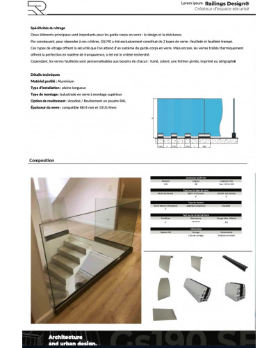 GS190 Exterior Glass Railing