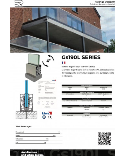 GS190L The long outdoor glass balustrade