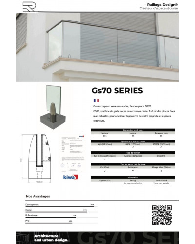 GS70 Das Glasgeländer Schwimmbad