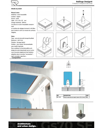 GS70 Das Glasgeländer Schwimmbad