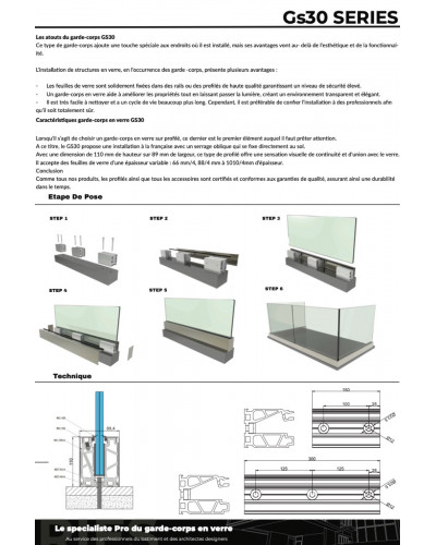 GS30 Garde-corps en Verre intérieur