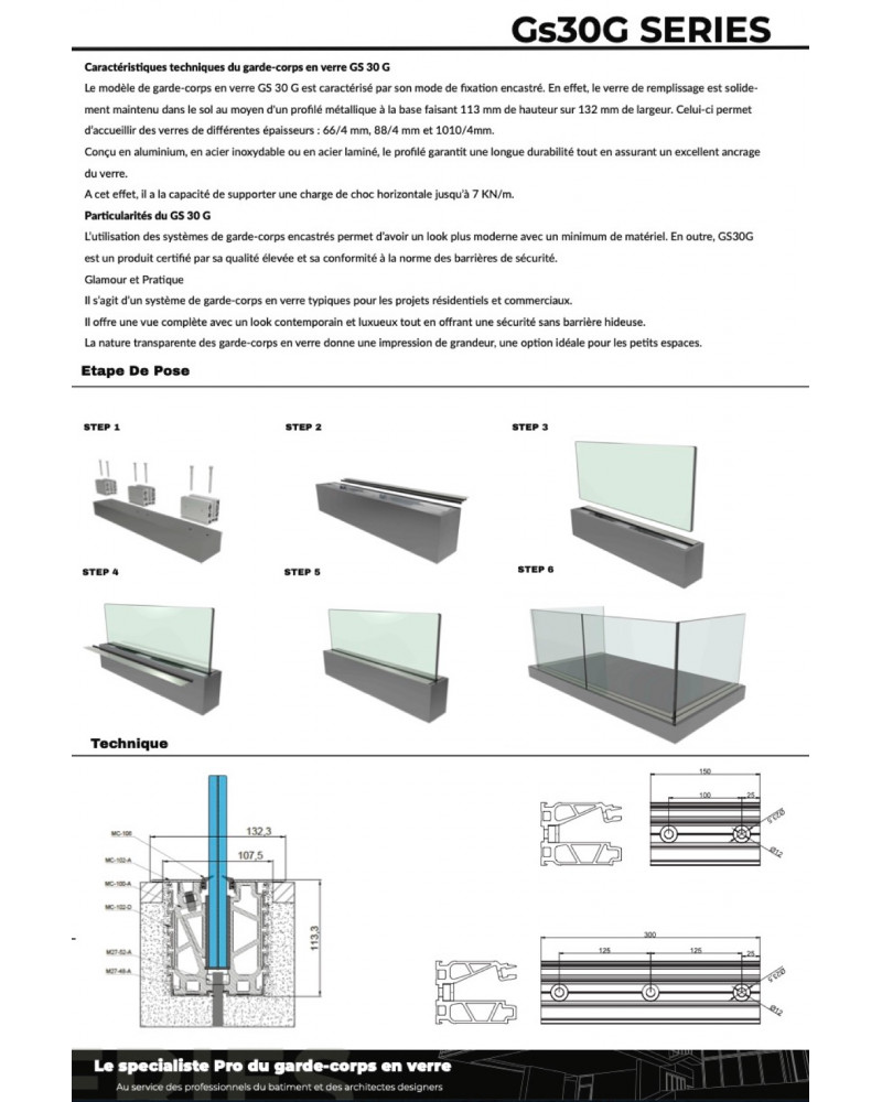 GS30G: The flush-mounted glass railing for a sleek design and an ...