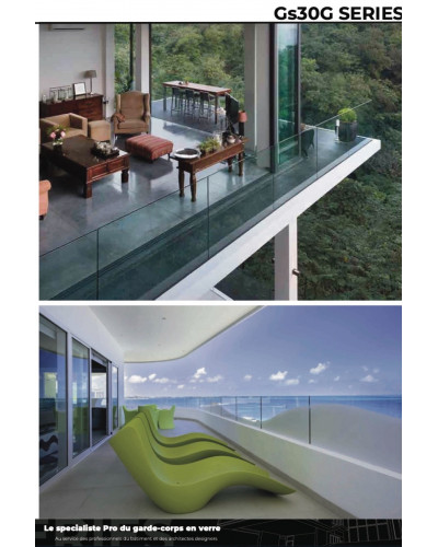 GS30G Le Garde-Corps en Verre encastré terrasse