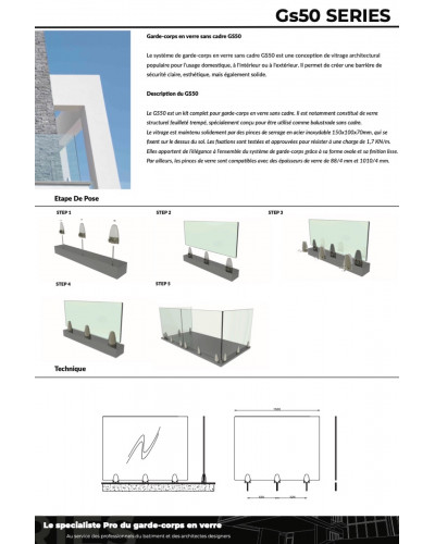 GS50 Das rahmenlose Glasgeländer