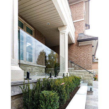 Glass railings for outdoor use